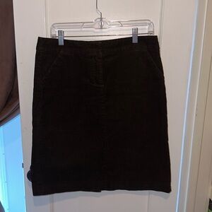 J. Crew Chocolate Brown Knee Length Corduroy Skirt